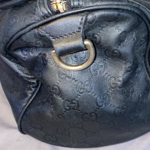 Gucci black leather Guccissima Boston Bag; great condition -recently refinished - Picture 2 of 10